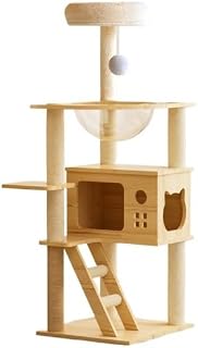 Modern Wood Cat Tree Tower for Indoor Cats, 48.8 Inch