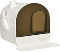 Enclosed Cat Litter Box with Odor Filter, Scoop and Front Mat