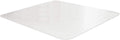 Clear 46 x 96 inch under cage mat beneath a bird cage on a wood floor