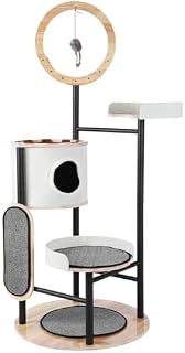 66-Inch Cat Climbing Tower with Dangling Ball Platform and Hammock