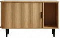 Cat Litter Box Enclosure, Oak Cabinet with Tambour Door and Litter Mat