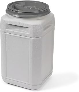13 Gallon Pet Food Storage Container with Lid and Built-In Handles, Natural Gray CM09361