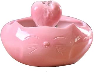 Ceramic Automatic Circulating Water Fountain for Cats, 3D Basin, Black