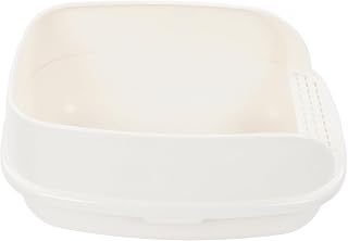 Large Capacity Cat Toilet with Litter Scoop, Large, Milky White