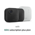 Two wireless outdoor security cameras with sync hub