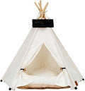 Portable Teepee Pet Tent Bed for Cats and Puppies, Black, 40 x 40 x 50 cm