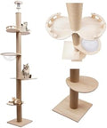 Indoor Cat Climbing Tower, 4-Tier Wall-to-Wall Cat Furniture