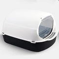 Fully Enclosed Plastic Cat Litter Box, Anti-Splash, Black