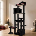 82-Inch Gothic Cat Tree with Coffin Bed and Scratching Posts, Black
