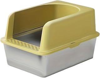XL Stainless Steel Litter Box with Lid, 60x50cm
