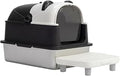 Stainless Steel Enclosed Cat Litter Box with Lid and Panda Design
