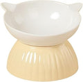 White Ceramic Single Cat Food Bowl