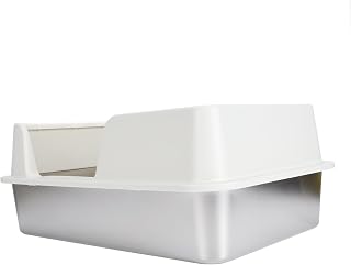 Stainless Steel Cat Litter Box, High-Sided, Enclosed