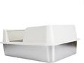 Stainless Steel Litter Box, High-Sided and Enclosed, 50 x 35 cm, Small