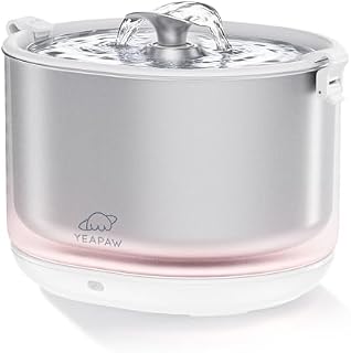 Pumpless Stainless Steel Cat Water Fountain with Bowl and Buckets, 1 Pack of Filters