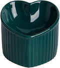 Emerald Slanted Mouth Ceramic Cat Food Bowl, Tall Anti-Tip