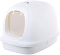 Extra Large Fully Enclosed Cat Litter Box, White