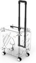 Rolling Clear Hard-Shell Pet Carrier for Cats and Small Dogs