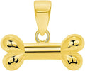 Small polished 14k yellow gold dog bone charm pendant