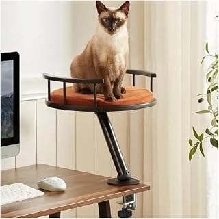Elevated Clamp-On Cat Hammock for Desk, Space-Saving Perch