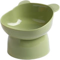 Green Grass Large-Caliber Tilted Plastic Cat Bowl