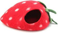 Felt Strawberry Cat Bed, Wool Cave House for Indoor Cats