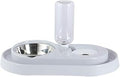 Stainless Steel Pet Food Bowl with Water Bottle, Automatic Dispenser Feeder, Gray