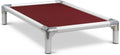 Silver aluminum elevated dog bed with smoke vinyl surface – view 3