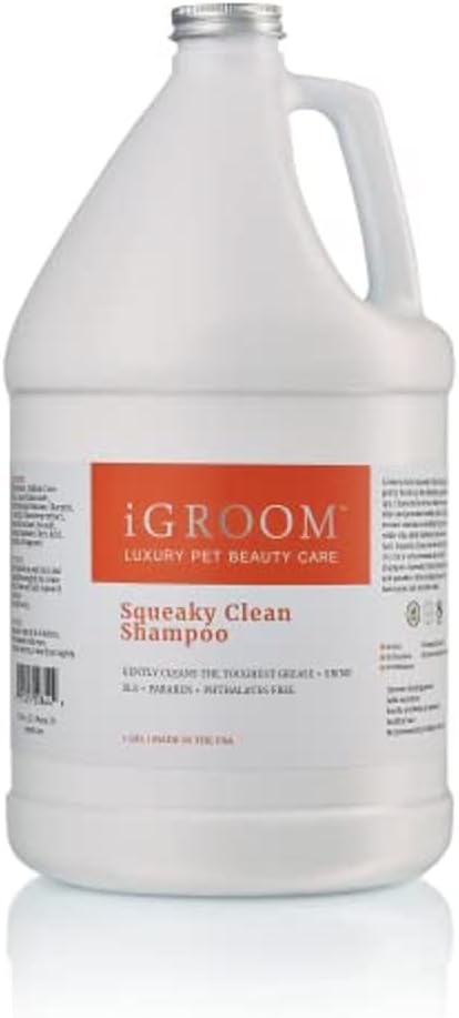 Two gallon jugs of deep cleaning dog shampoo with chamomile