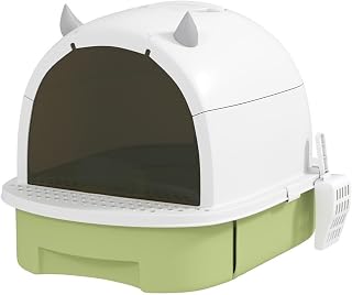 Enclosed Covered Cat Litter Box with Scoop