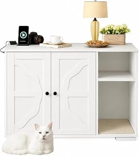 Hidden Cat Litter Box Enclosure Cabinet, 39 Inch