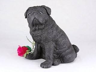 Pug Black Cremation Pet Urn for Ashes