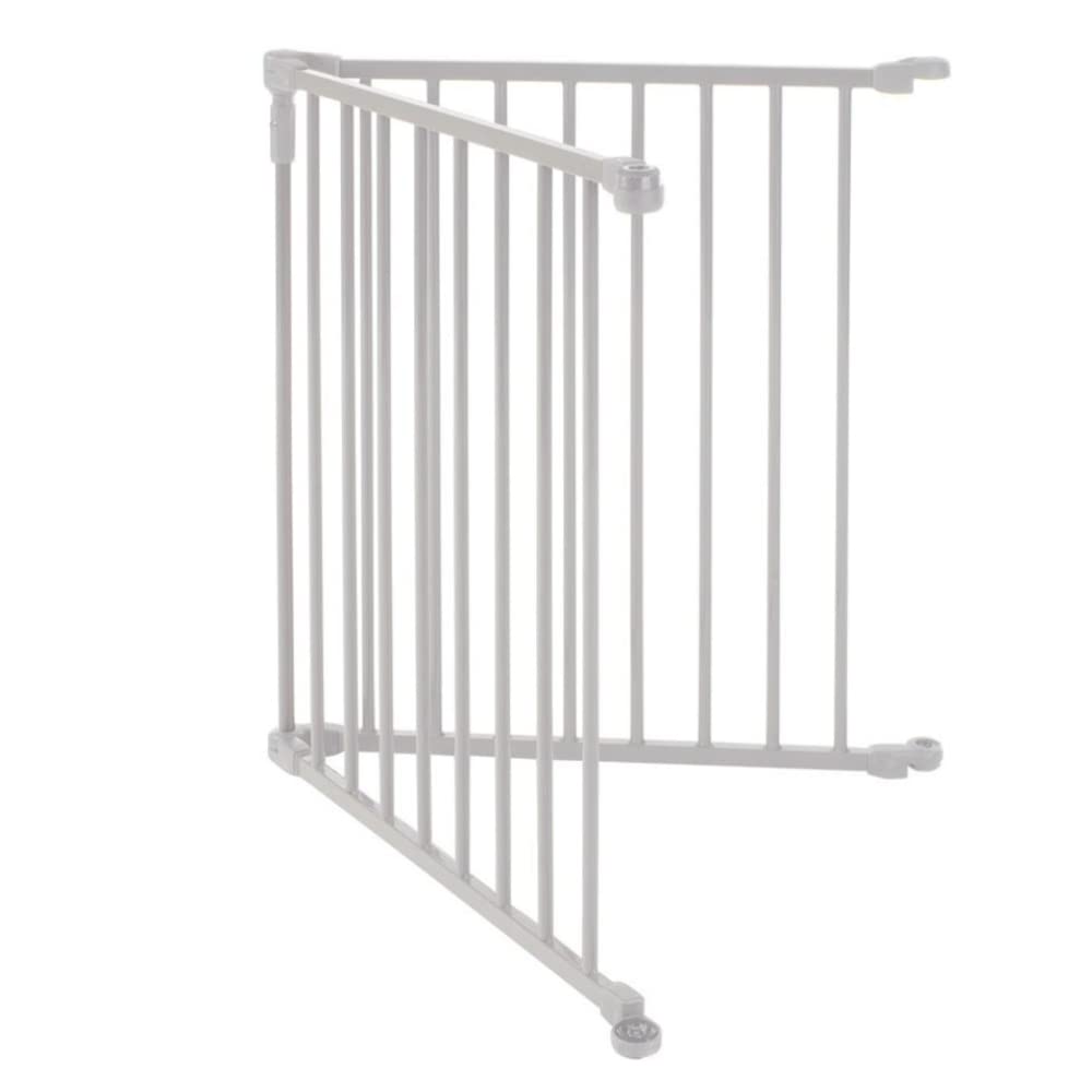 Taupe six-panel metal play yard with walk-through gate – view 2