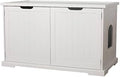 Pet Litter Box Enclosure Furniture and Storage Bench, White