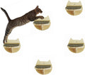 Wall mounted wooden cat shelves with steps, balcony perch and two houses – view 6