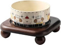 Ceramic Cat Bowl with Wooden Stand, Elevated Anti-Slip Pet Feeder