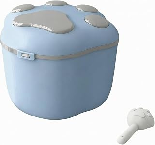 Pet Food Storage Container with Lid and Ladle, Dampness-Resistant, Airtight, Large Capacity, Blue