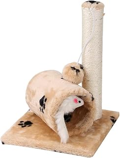 Cat Climbing Frame with Scratching Post and Activity Centre, Beige