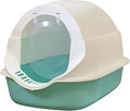Hooded Cat Litter Box, Extra Large, Enclosed, Splash-Proof, Cyan