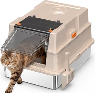Large Stainless Steel Cat Litter Box Enclosure Furniture, A91