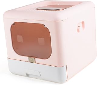 Enclosed Anti-Splash Foldable Cat Litter Box with Scoop, PP