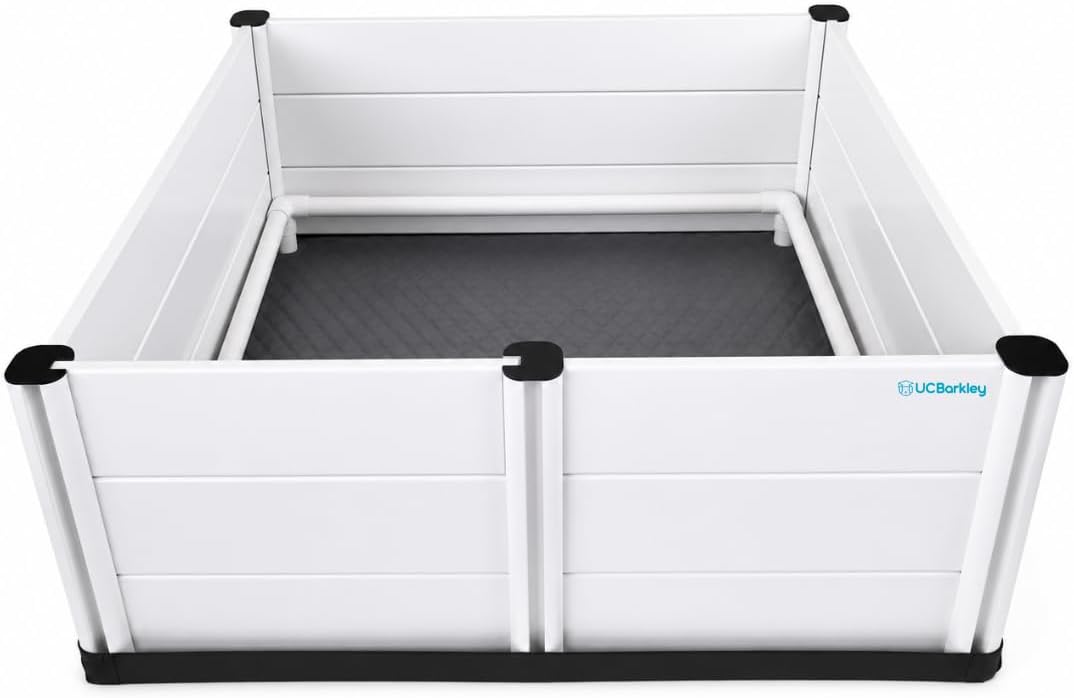 48 inch modular whelping box with pig rails and floor liner
