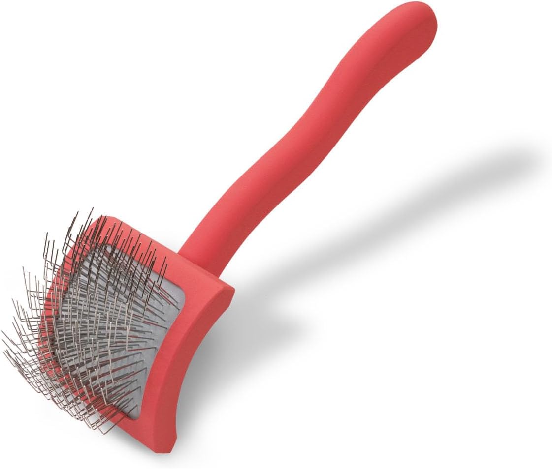 Coral large slicker dog brush with extra-long angled pins – view 9