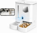 Matte white automatic pet feeder and waterer with camera