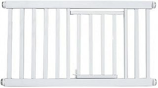 Industrial Pet Gate Door Barrier, Pressure Mounted White Iron Frame with Door, Size S
