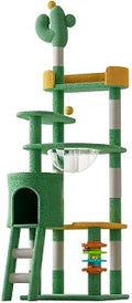 71 Inch Tall Cactus Cat Tree with Condo and Perches