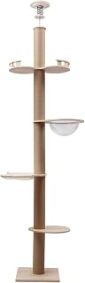 Adjustable Floor-to-Ceiling Cat Tree with Climbing Scratching Post