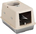 Stainless Steel Cat Litter Box with Flip Lid and Non-Slip Mat