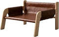 Sturdy Elevated Cat Sofa with Raised Side Panels, Leather-Like