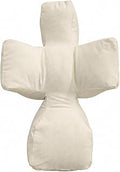 Cross-Shaped Pet Snooze Mat with Raised Support Sections, Supportive, Cushioned, Thick, for Kittens, White, Size M